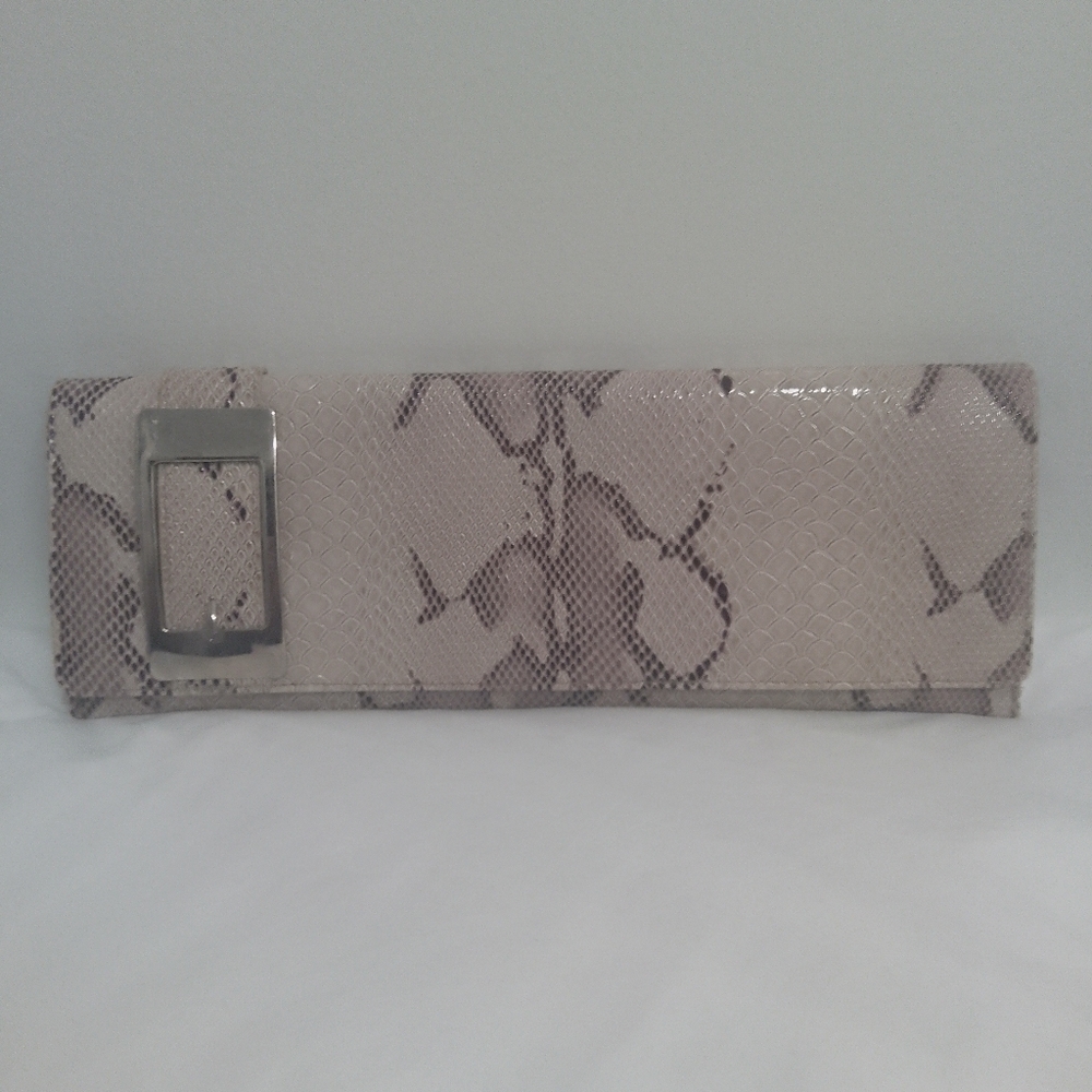 Snake Skin Faux Leather Clutch